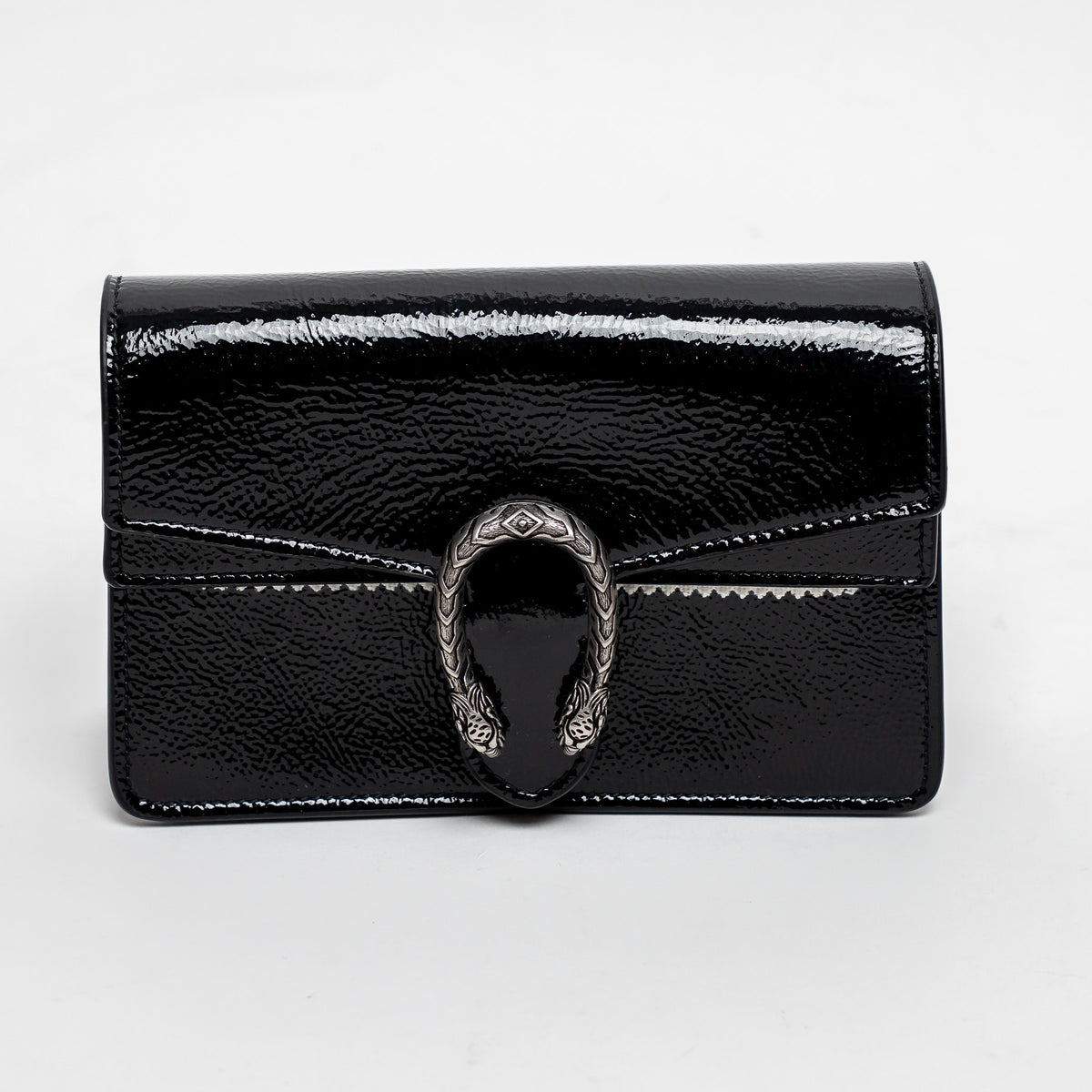 Gucci Black Patent Leather Mini Dionysus Crossbody Bag