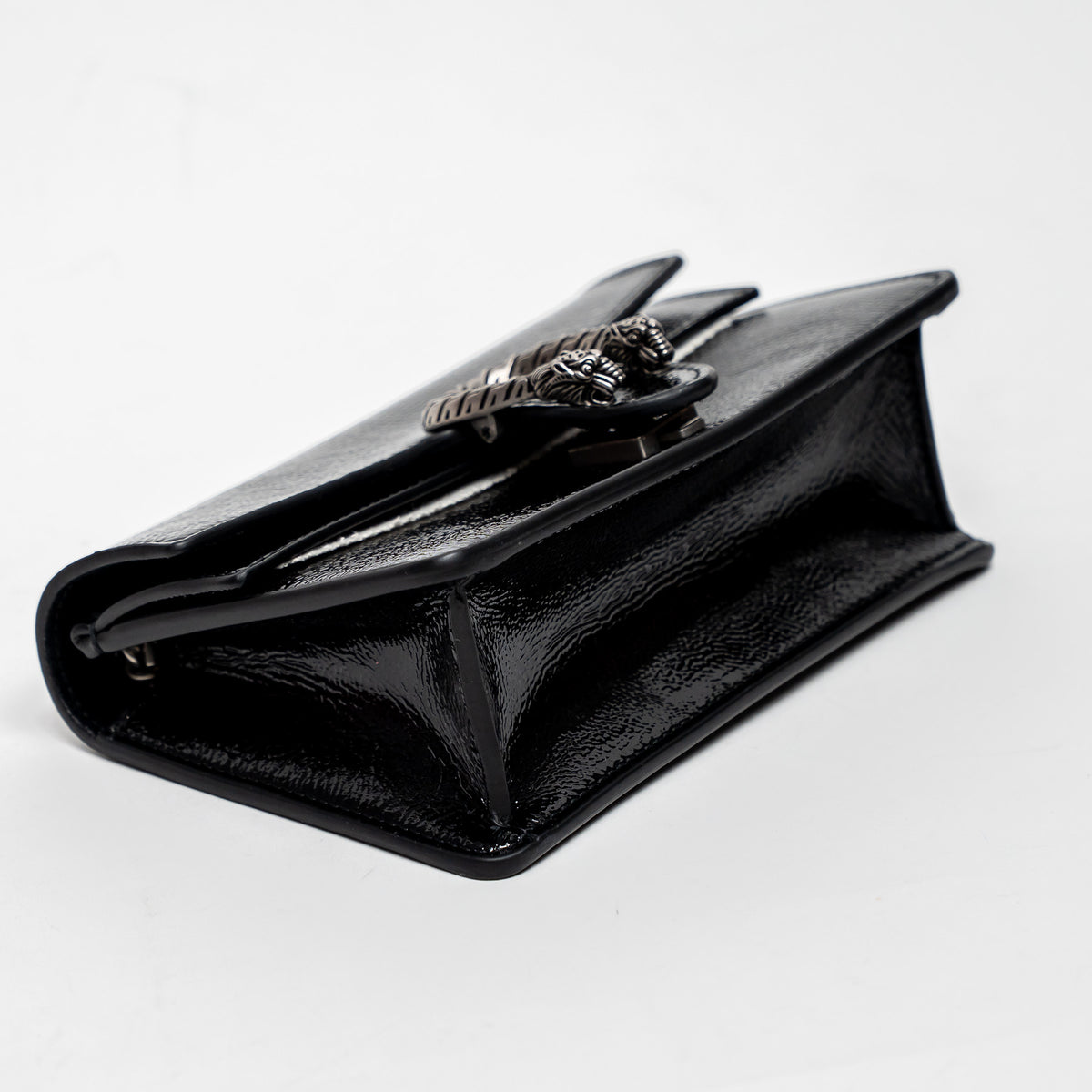 Gucci Black Patent Leather Mini Dionysus Crossbody Bag