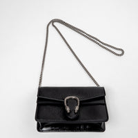 Gucci Black Patent Leather Mini Dionysus Crossbody Bag
