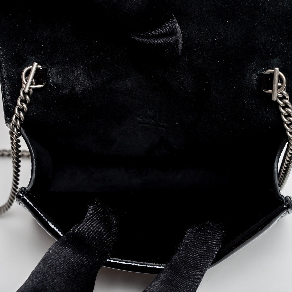 Gucci Black Patent Leather Mini Dionysus Crossbody Bag