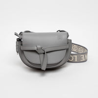 Loewe Grey Calfskin Leather Mini Gate Dual Leather Crossbody Bag