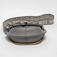 Loewe Grey Calfskin Leather Mini Gate Dual Leather Crossbody Bag