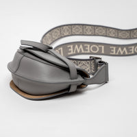 Loewe Grey Calfskin Leather Mini Gate Dual Leather Crossbody Bag