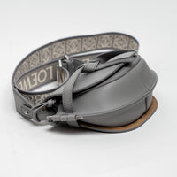 Loewe Grey Calfskin Leather Mini Gate Dual Leather Crossbody Bag