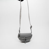 Loewe Grey Calfskin Leather Mini Gate Dual Leather Crossbody Bag