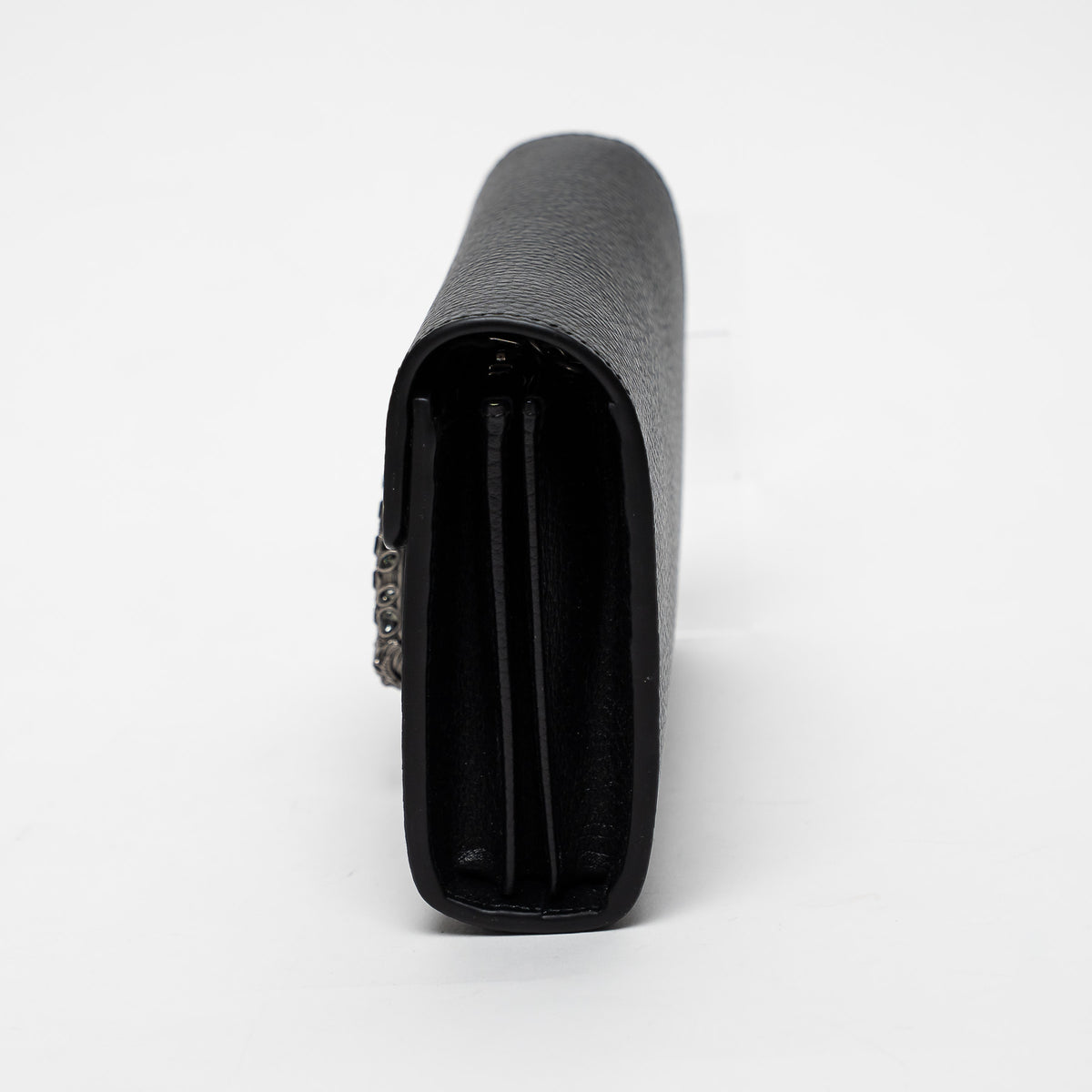 Gucci Black Grained Leather Dionysus Wallet on Chain