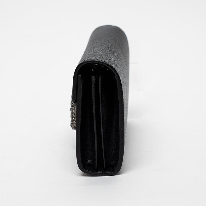 Gucci Black Grained Leather Dionysus Wallet on Chain