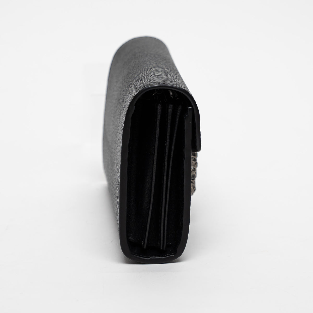 Gucci Black Grained Leather Dionysus Wallet on Chain