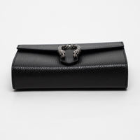 Gucci Black Grained Leather Dionysus Wallet on Chain