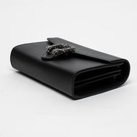 Gucci Black Grained Leather Dionysus Wallet on Chain