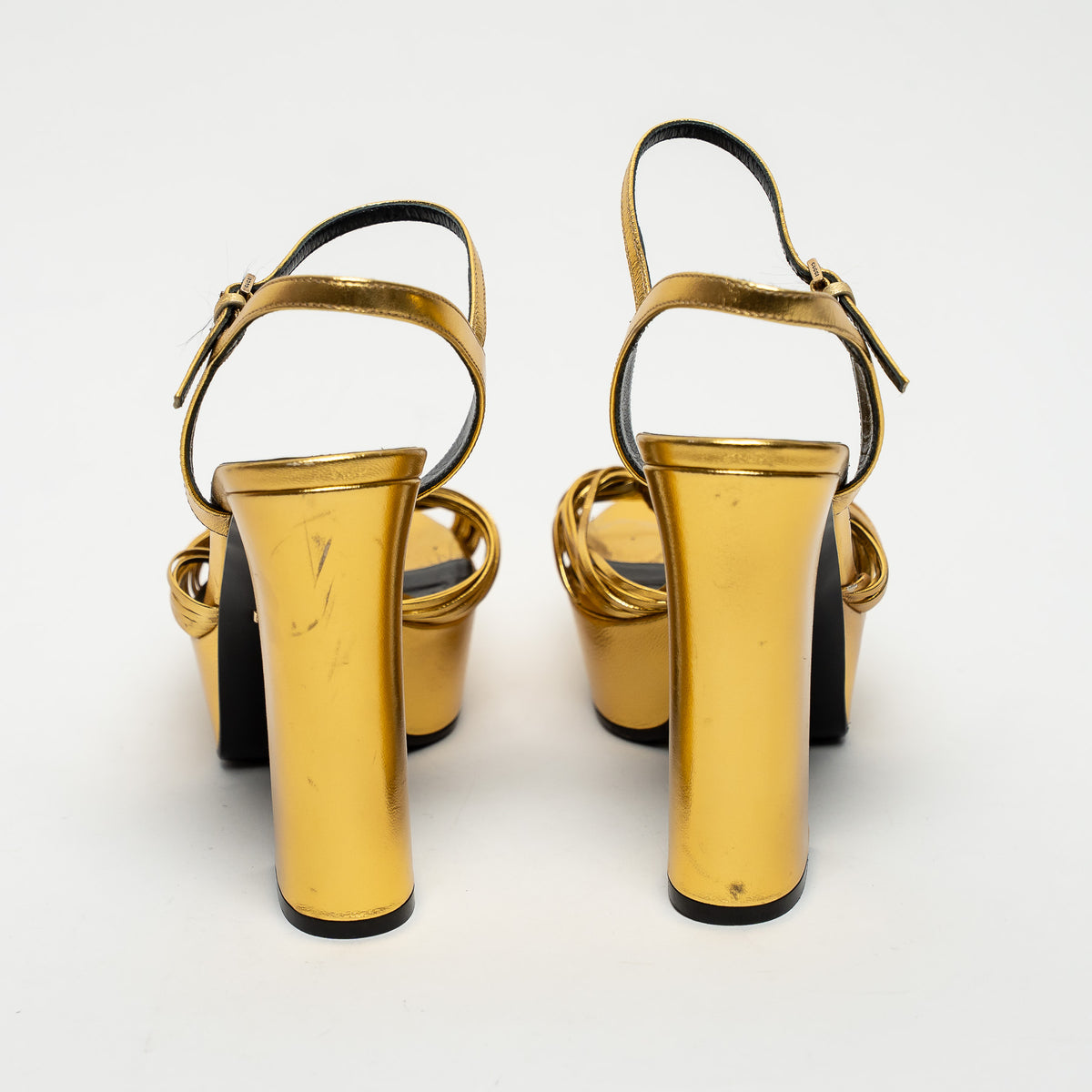 Gucci Gold Metallic Leather Pumps Size 38.5