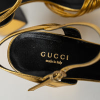 Gucci Gold Metallic Leather Pumps Size 38.5