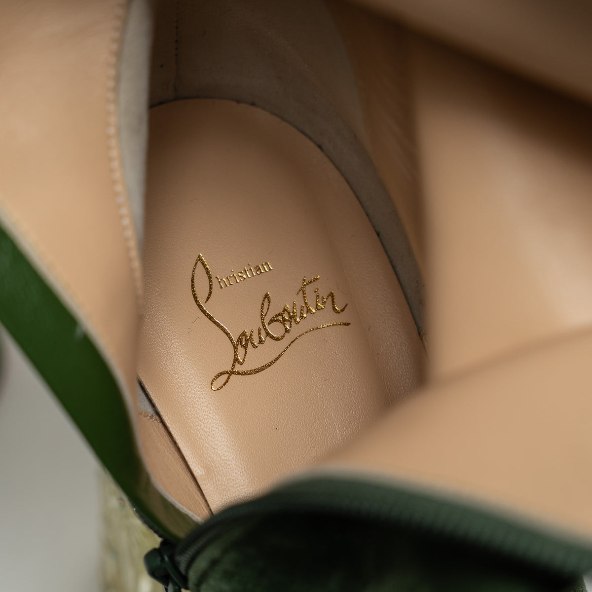 Christian Louboutin Green Suede Platform Boots Size 40