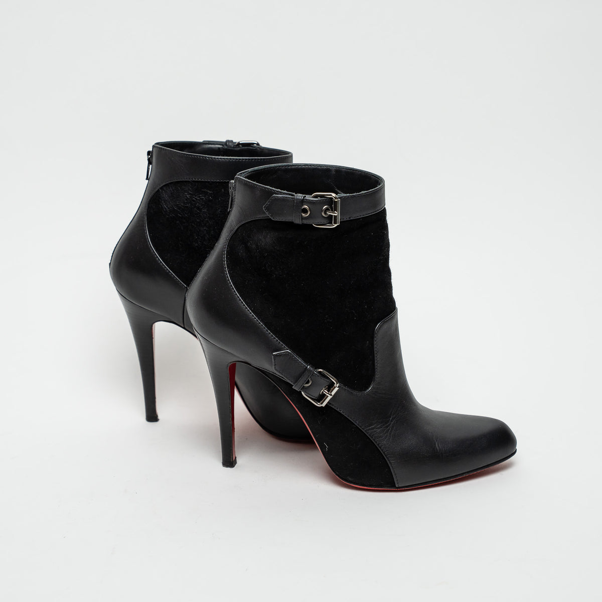 Christian Louboutin Black Suede and Leather Ankle Boot Size 39
