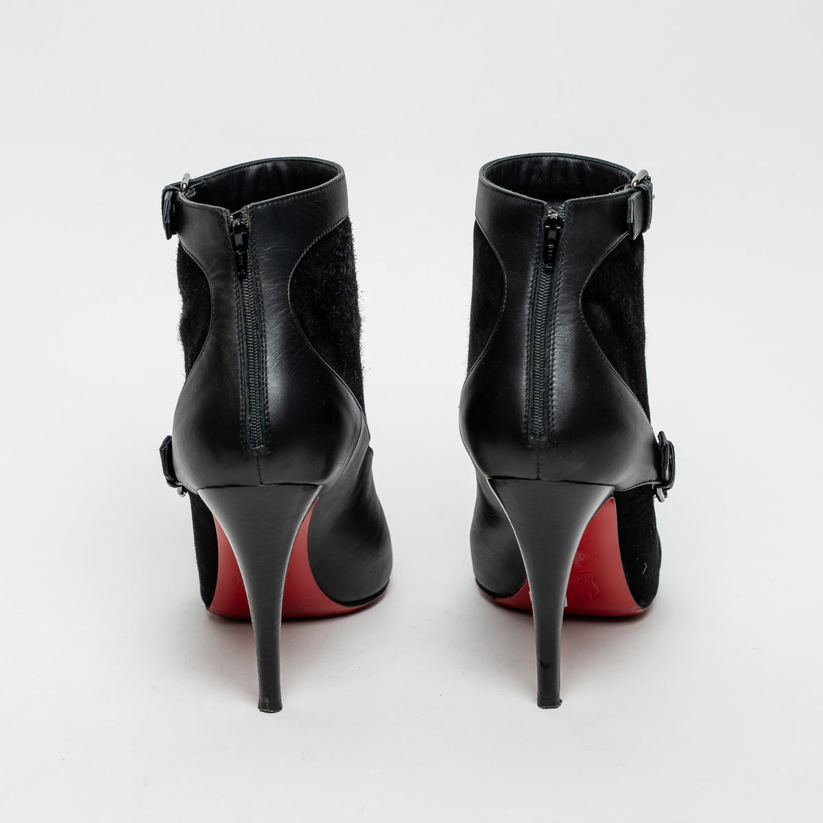 Christian Louboutin Black Suede and Leather Ankle Boot Size 39