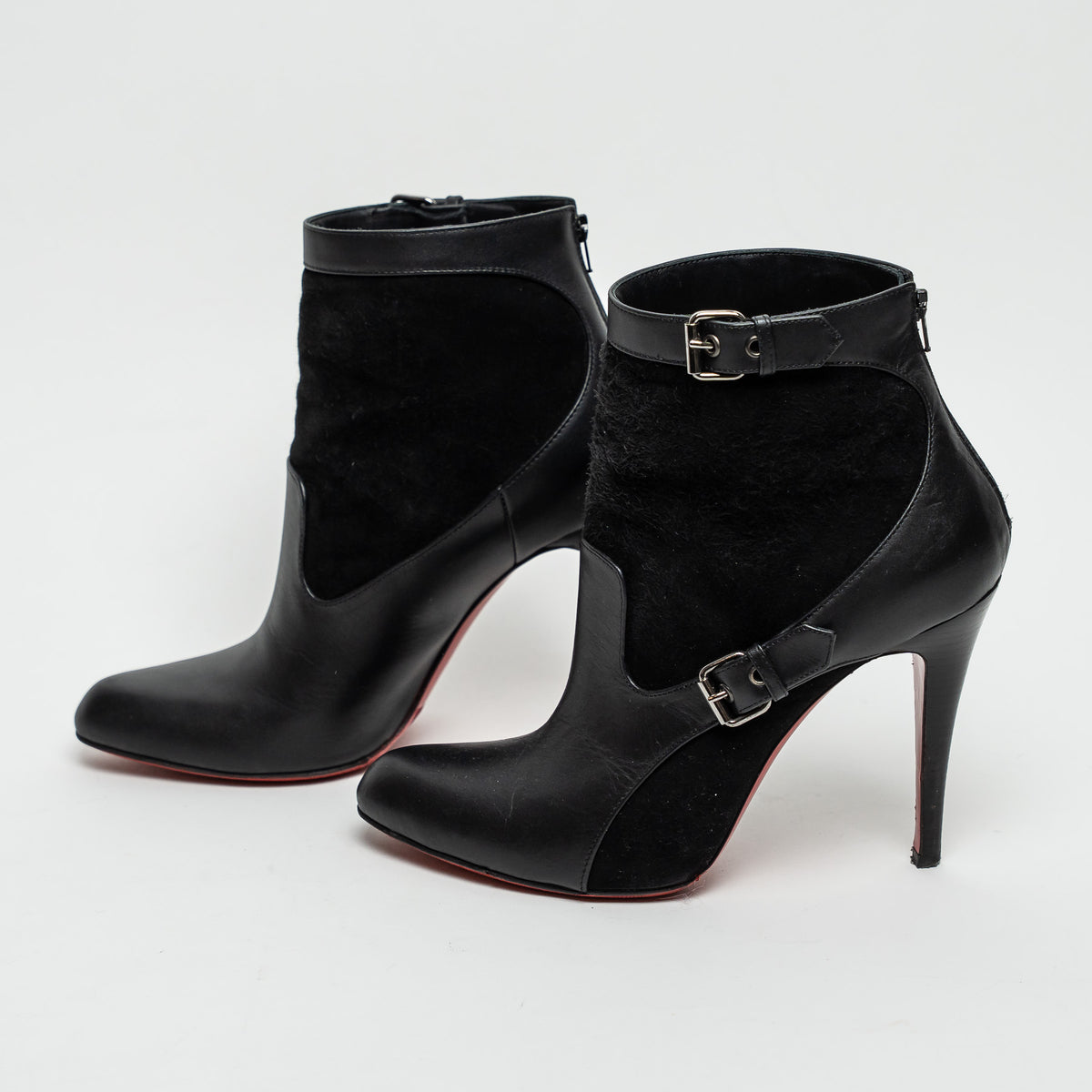 Christian Louboutin Black Suede and Leather Ankle Boot Size 39