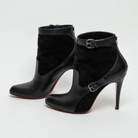 Christian Louboutin Black Suede and Leather Ankle Boot Size 39