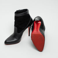 Christian Louboutin Black Suede and Leather Ankle Boot Size 39