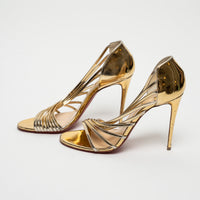 Christian Louboutin Gold Patent Leather Sandals Size 39