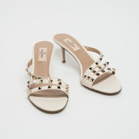 Valentino Ivory Leather Rockstud Sandals Size 38.5