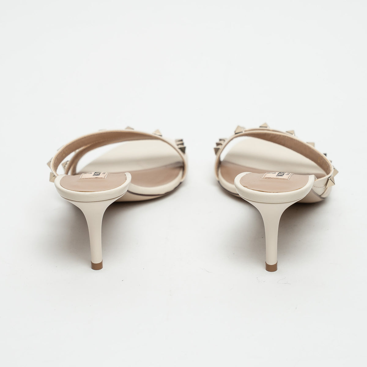 Valentino Ivory Leather Rockstud Sandals Size 38.5