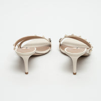 Valentino Ivory Leather Rockstud Sandals Size 38.5