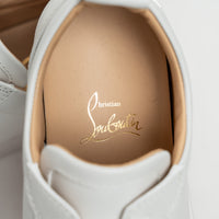 Christian Louboutin White Calf Leather Louis Junior Spikes Sneakers Size 39