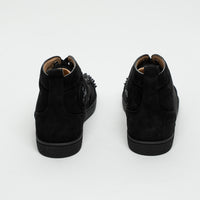 Christian Louboutin Black Suede Lou Spikes High-top Sneakers Size 39