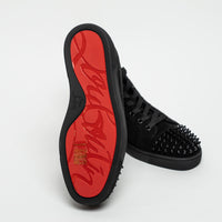 Christian Louboutin Black Suede Lou Spikes High-top Sneakers Size 39