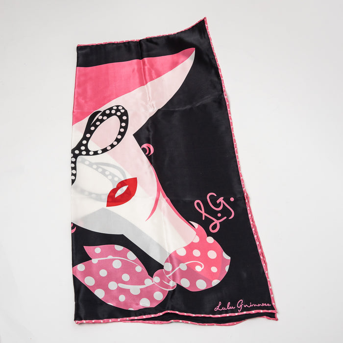 Lulu G Silk Scarf with Polka Dot Details