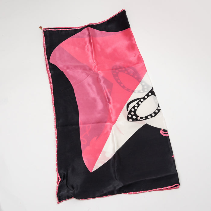 Lulu G Silk Scarf with Polka Dot Details