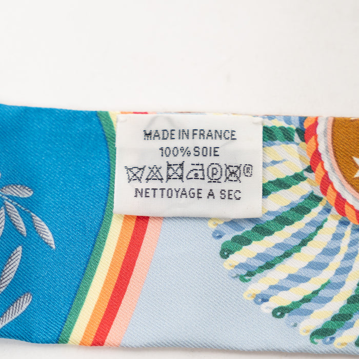 Hermes Beige Multicolour Silk Epaulettes de Gala Twilly