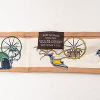 Hermes Blue, Beige and Red Silk Les Voitures Nouvelles Twilly