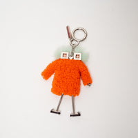 Fendi Silver Orange Shearling Witch Bag Charm