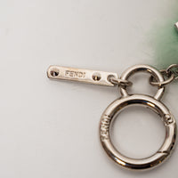 Fendi Silver Orange Shearling Witch Bag Charm