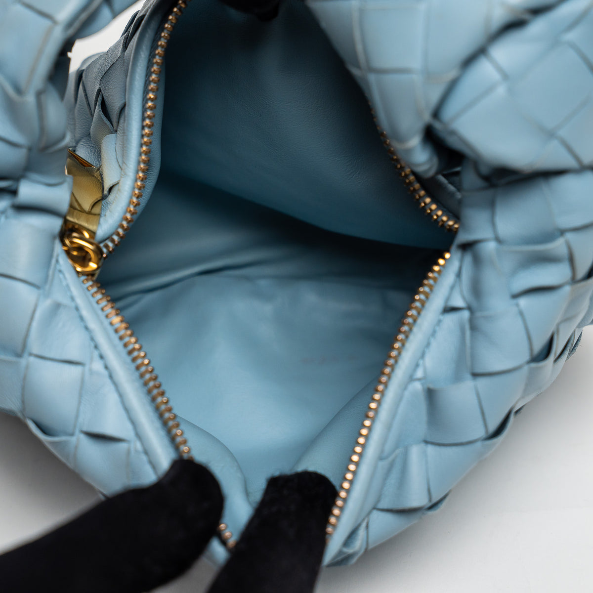 Bottega Veneta Sky Blue Intrecciato Leather Mini Jodie Bag