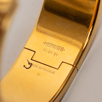 Hermes Gold Red Enamel Clic H Bracelet