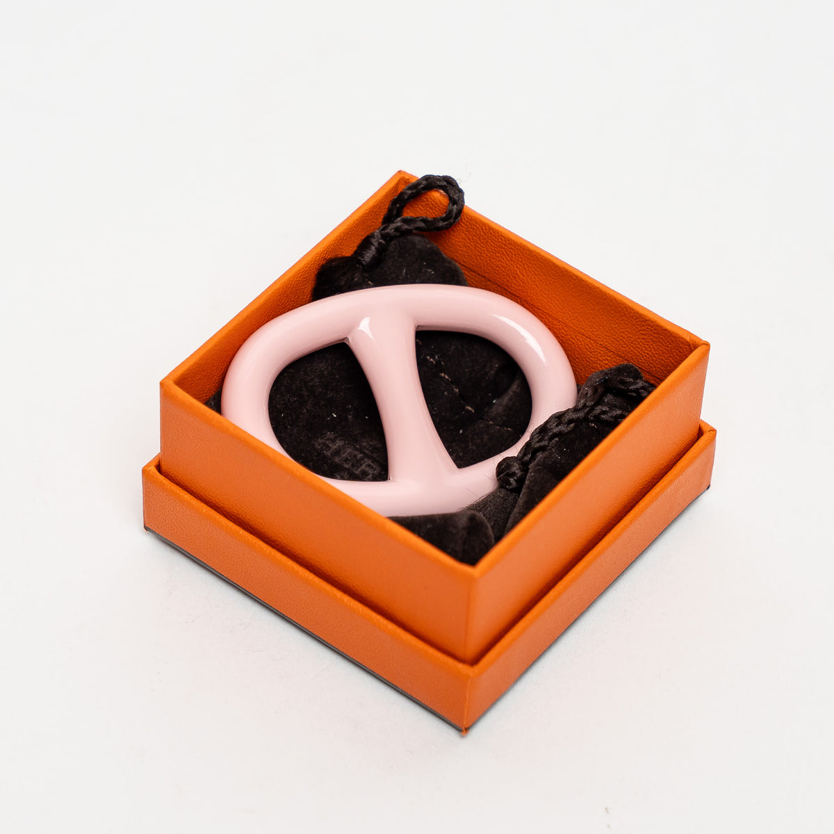 Hermes Pink Lacquer Chaine D'Ancre Scarf Ring