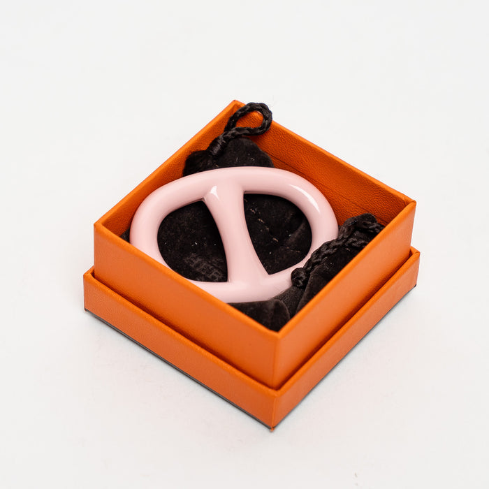 Hermes Pink Lacquer Chaine D'Ancre Scarf Ring