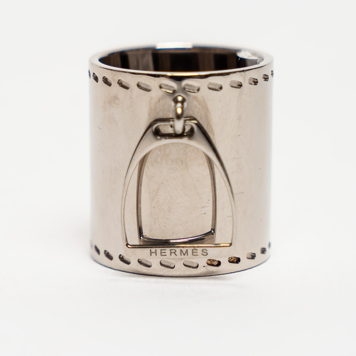 Hermes HERMES Palladium Stirrup Scarf Ring