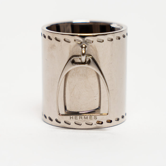 Hermes HERMES Palladium Stirrup Scarf Ring