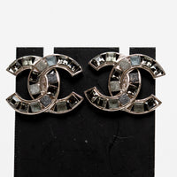 Pre-Loved Chanel™ Silver Tone Multicolour Crystal Clip on Earrings