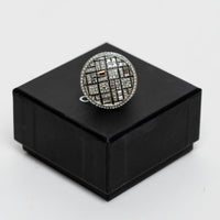 Pre-Loved Chanel™ Silver Tone Ring Embellished with Round, Baguette, and Square Cut Crystals Size 7