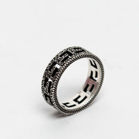 Gucci Sterling Silver Square G Ring Size 9