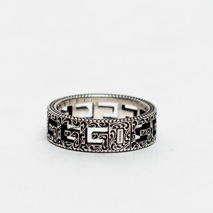 Gucci Sterling Silver Square G Ring Size 9