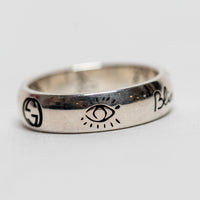Gucci Sterling Silver Blind For Love Ring Size 6
