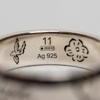 Gucci Sterling Silver Blind For Love Ring Size 6