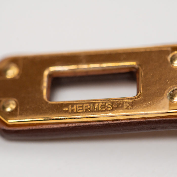 Hermes Gold Leather Kelly Choker