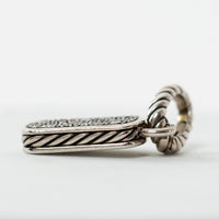 David Yurman Sterling Silver Diamond Midnight Melange Dog Tag Pendant