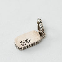 David Yurman Sterling Silver Diamond Midnight Melange Dog Tag Pendant